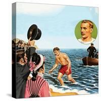 Matthew Webb, the First Man to Swim the English Channel in August 1875-John Keay-Stretched Canvas