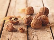 Walnuts on a Wooden Background-Matthias Hoffmann-Stretched Canvas