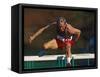 Mature Athlete Competes in Hurdles Race, Atlanta, Georgia, USA-Paul Sutton-Framed Stretched Canvas