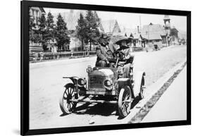 Mature Couple in a Car, Ca. 1910-null-Framed Photographic Print