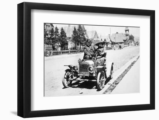 Mature Couple in a Car, Ca. 1910-null-Framed Photographic Print