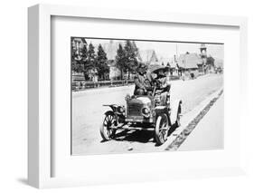 Mature Couple in a Car, Ca. 1910-null-Framed Photographic Print