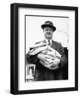 Mature Man Holds a Baby, Ca. 1950-null-Framed Photographic Print