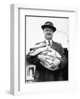 Mature Man Holds a Baby, Ca. 1950-null-Framed Photographic Print