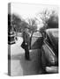 Mature Man Open His Car Door, Ca. 1940-null-Stretched Canvas