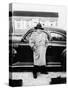 Mature Man Stands by His Car, Ca. 1942-null-Stretched Canvas