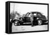 Mature Man with His New Automobile, Ca. 1940-null-Framed Stretched Canvas