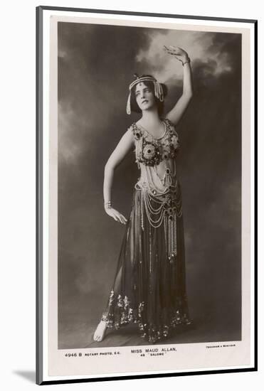 Maud Allan Dancing During a Performance at the Varietes, Paris-null-Mounted Photographic Print