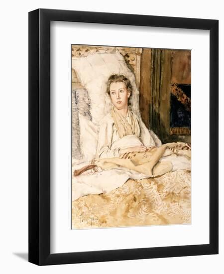 Maud Sewing, 1883-Childe Hassam-Framed Premium Giclee Print