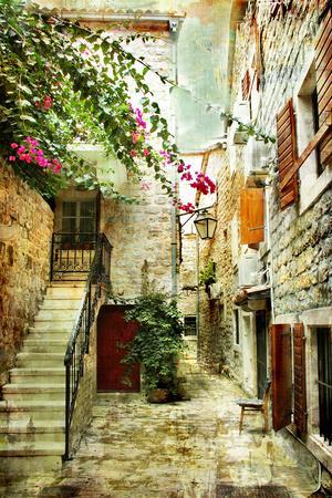 Courtyard Of Old Croatia - Picture In Painting Style