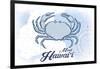 Maui, Hawaii - Crab - Blue - Coastal Icon-Lantern Press-Framed Art Print