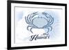 Maui, Hawaii - Crab - Blue - Coastal Icon-Lantern Press-Framed Art Print