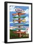 Maui, Hawaii - Destination Signpost (Version 2)-Lantern Press-Framed Art Print