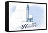 Maui, Hawaii - Lighthouse - Blue - Coastal Icon-Lantern Press-Framed Stretched Canvas