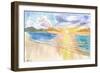 Maui Hawaii Lonely Beach Scene with Sunset-M. Bleichner-Framed Art Print