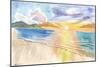 Maui Hawaii Lonely Beach Scene with Sunset-M. Bleichner-Mounted Art Print