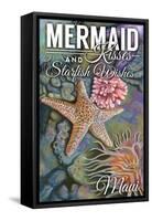 Maui, Hawaii - Mermaid Kisses and Starfish Wishes - Tidepool-Lantern Press-Framed Stretched Canvas