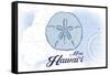 Maui, Hawaii - Sand Dollar - Blue - Coastal Icon-Lantern Press-Framed Stretched Canvas