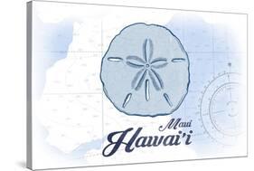 Maui, Hawaii - Sand Dollar - Blue - Coastal Icon-Lantern Press-Stretched Canvas