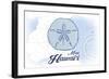 Maui, Hawaii - Sand Dollar - Blue - Coastal Icon-Lantern Press-Framed Art Print