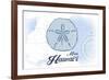 Maui, Hawaii - Sand Dollar - Blue - Coastal Icon-Lantern Press-Framed Art Print