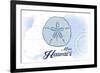 Maui, Hawaii - Sand Dollar - Blue - Coastal Icon-Lantern Press-Framed Art Print