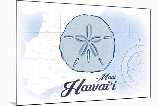 Maui, Hawaii - Sand Dollar - Blue - Coastal Icon-Lantern Press-Mounted Art Print