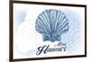 Maui, Hawaii - Scallop Shell - Blue - Coastal Icon-Lantern Press-Framed Art Print