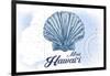 Maui, Hawaii - Scallop Shell - Blue - Coastal Icon-Lantern Press-Framed Art Print