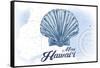 Maui, Hawaii - Scallop Shell - Blue - Coastal Icon-Lantern Press-Framed Stretched Canvas