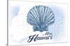 Maui, Hawaii - Scallop Shell - Blue - Coastal Icon-Lantern Press-Stretched Canvas