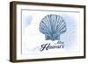 Maui, Hawaii - Scallop Shell - Blue - Coastal Icon-Lantern Press-Framed Art Print