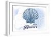 Maui, Hawaii - Scallop Shell - Blue - Coastal Icon-Lantern Press-Framed Art Print