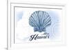 Maui, Hawaii - Scallop Shell - Blue - Coastal Icon-Lantern Press-Framed Art Print