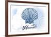 Maui, Hawaii - Scallop Shell - Blue - Coastal Icon-Lantern Press-Framed Art Print