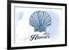 Maui, Hawaii - Scallop Shell - Blue - Coastal Icon-Lantern Press-Framed Art Print