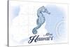 Maui, Hawaii - Seahorse - Blue - Coastal Icon-Lantern Press-Stretched Canvas