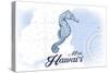 Maui, Hawaii - Seahorse - Blue - Coastal Icon-Lantern Press-Stretched Canvas