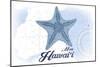 Maui, Hawaii - Starfish - Blue - Coastal Icon-Lantern Press-Mounted Art Print