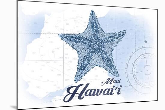 Maui, Hawaii - Starfish - Blue - Coastal Icon-Lantern Press-Mounted Premium Giclee Print