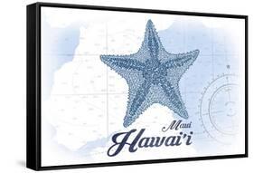 Maui, Hawaii - Starfish - Blue - Coastal Icon-Lantern Press-Framed Stretched Canvas