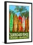 Maui, Hawaii - Surfboard Fence-Lantern Press-Framed Art Print