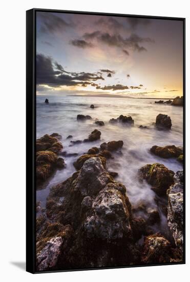 Maui, Hawaii, USA: La Perouse Bay During Sunset With Kaho'Olawe In The Background-Axel Brunst-Framed Stretched Canvas