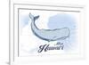 Maui, Hawaii - Whale - Blue - Coastal Icon-Lantern Press-Framed Premium Giclee Print