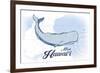 Maui, Hawaii - Whale - Blue - Coastal Icon-Lantern Press-Framed Premium Giclee Print