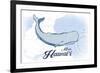 Maui, Hawaii - Whale - Blue - Coastal Icon-Lantern Press-Framed Premium Giclee Print