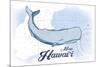 Maui, Hawaii - Whale - Blue - Coastal Icon-Lantern Press-Mounted Premium Giclee Print