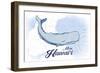 Maui, Hawaii - Whale - Blue - Coastal Icon-Lantern Press-Framed Art Print