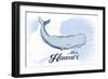 Maui, Hawaii - Whale - Blue - Coastal Icon-Lantern Press-Framed Art Print