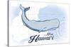 Maui, Hawaii - Whale - Blue - Coastal Icon-Lantern Press-Stretched Canvas